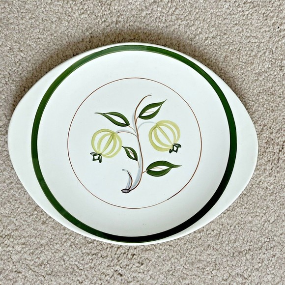 Small Platter Blue Ridge Southern Potteries Tab Handled Rare Forest Fruit - Picture 1 of 9